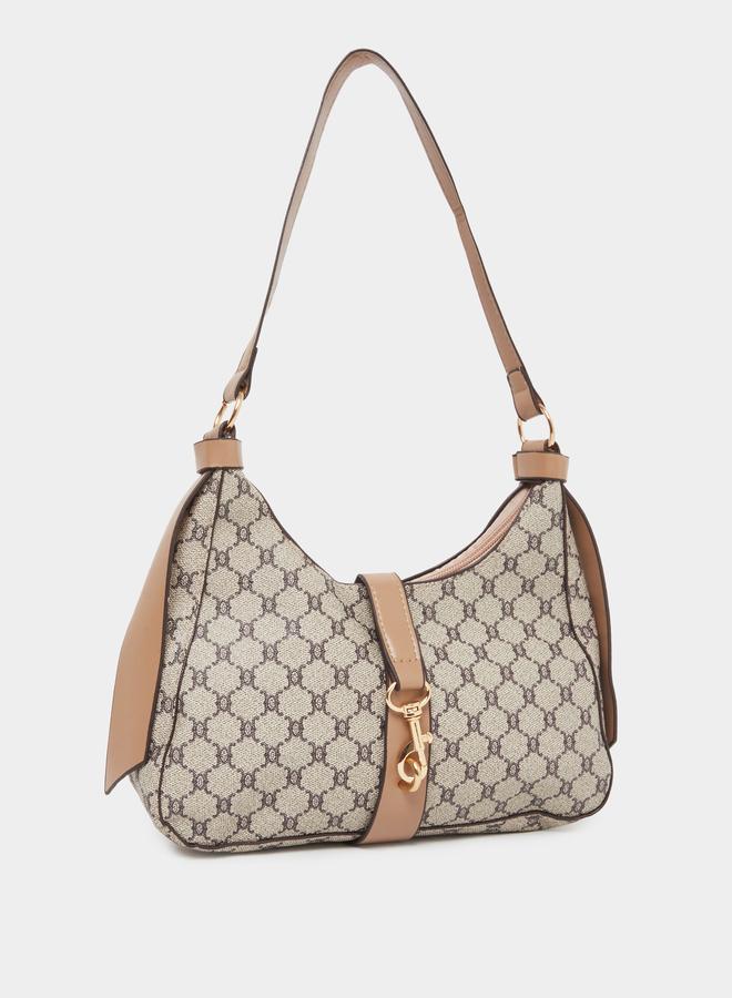 Take Two Printed Belted Shoulder Bag with Zip Closure - Image 1