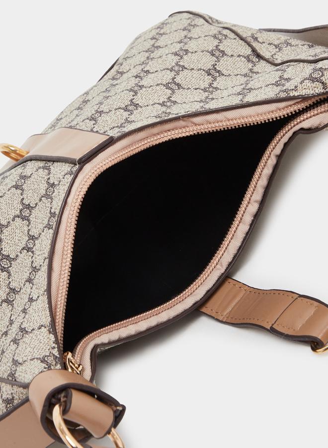 Take Two Printed Belted Shoulder Bag with Zip Closure - Image 4