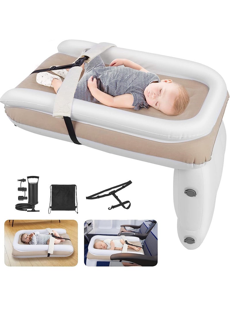 Inflatable Airplane Bed for Kids Baby Travel Plane Bed with Hand Pump Kids Bed Fits Most Airplane Seats Car Seat for Convenient Toddler Travel Seat Belt and Storage Bag - Image 1