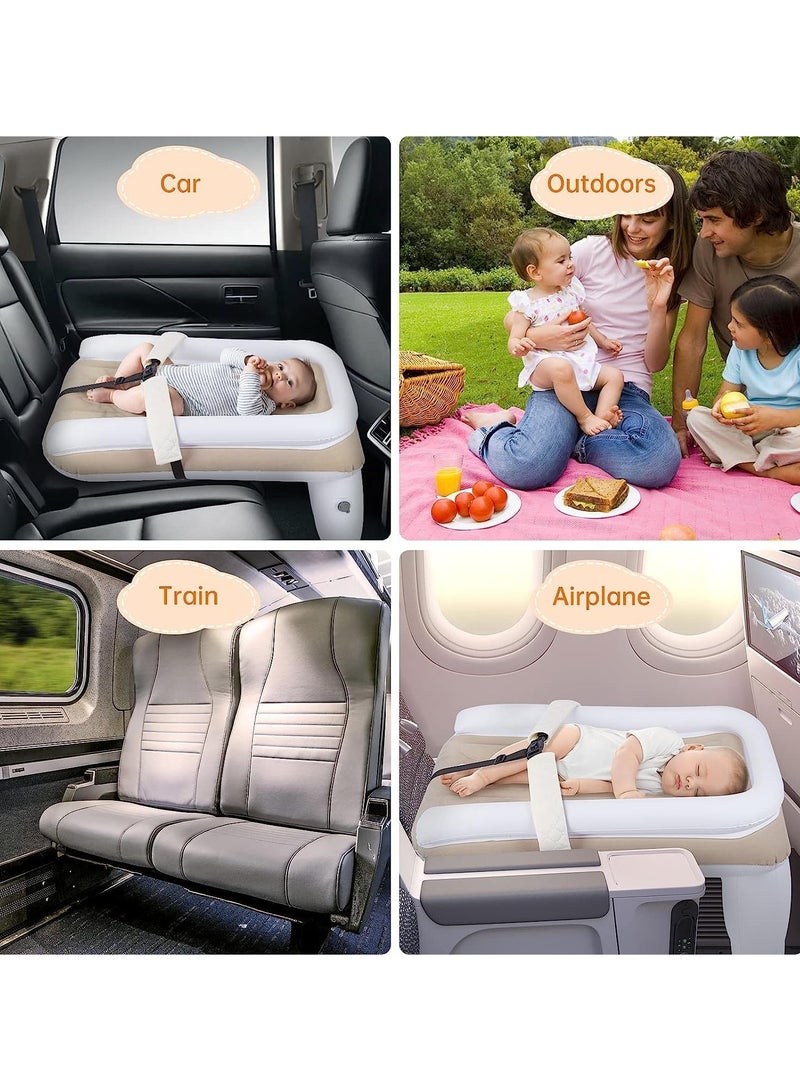 Inflatable Airplane Bed for Kids Baby Travel Plane Bed with Hand Pump Kids Bed Fits Most Airplane Seats Car Seat for Convenient Toddler Travel Seat Belt and Storage Bag - Image 5