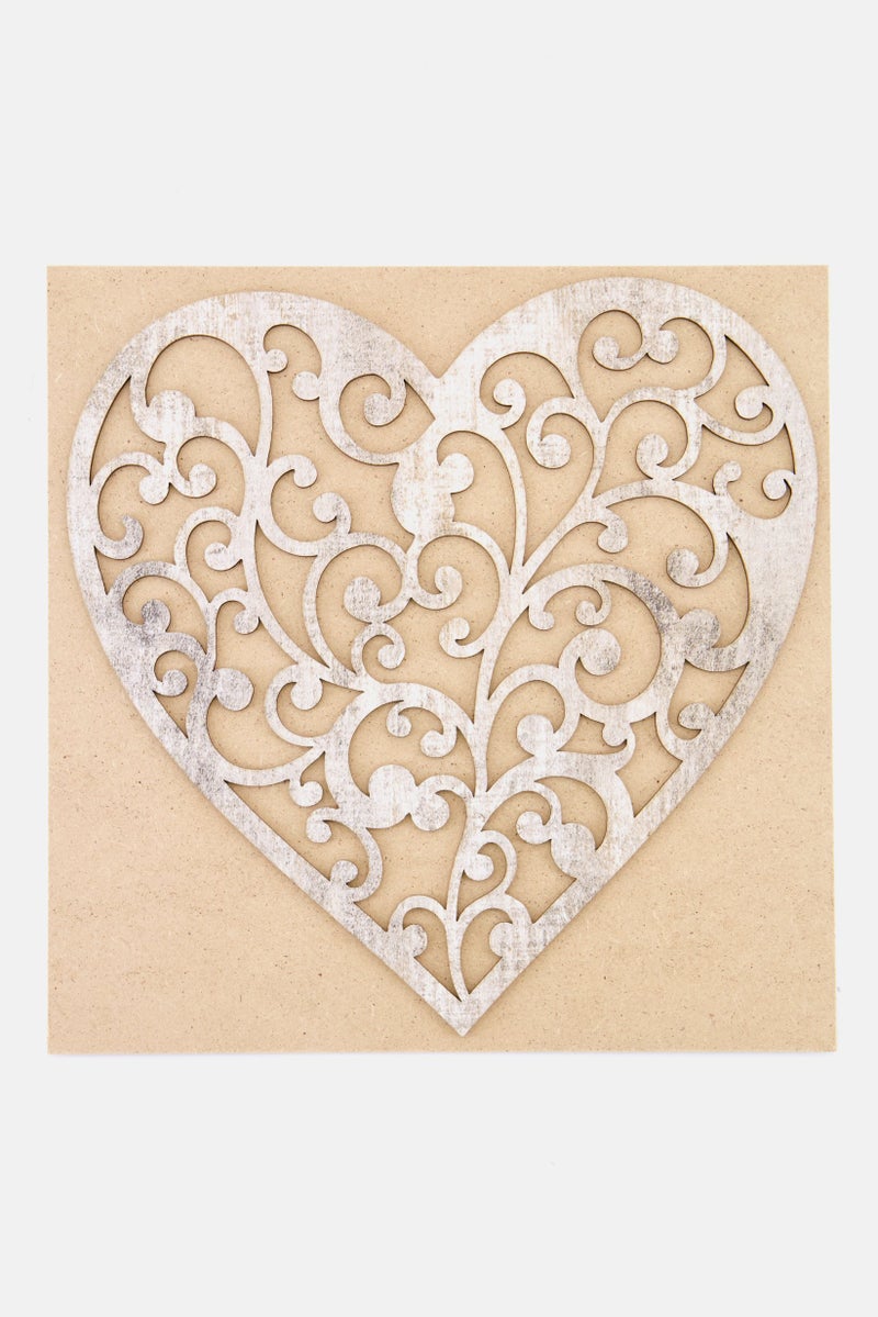 Muy Mucho Laser Piece Heart, Light Grey - Image 1