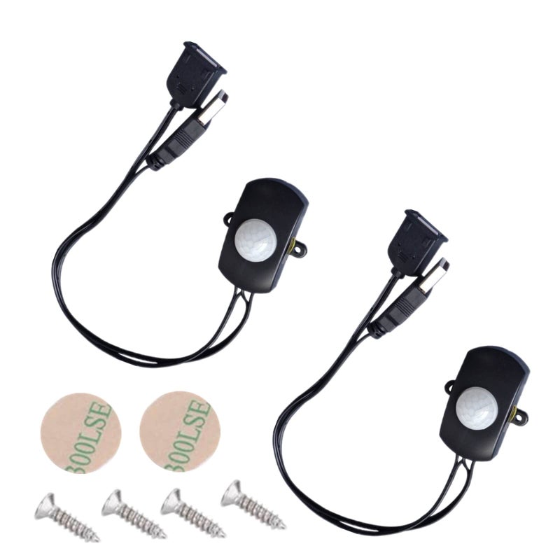 LDCRE PIR Motion Sensor Switch DC 5-24V Occupancy Sensor Switch for DIY LED Lighting, PIR Infrared Motion Sensor Detector Automatic Switch LED Strip USB Interface - Image 1
