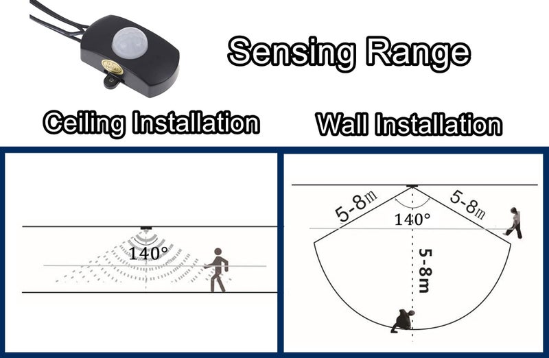 LDCRE PIR Motion Sensor Switch DC 5-24V Occupancy Sensor Switch for DIY LED Lighting, PIR Infrared Motion Sensor Detector Automatic Switch LED Strip USB Interface - Image 2