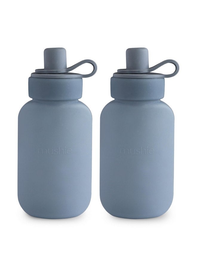 mushie mushie Silicone Puree Pouch 2-Pack | 5 oz Reusable Baby Food Pouches (Tradewinds)  - Image 1