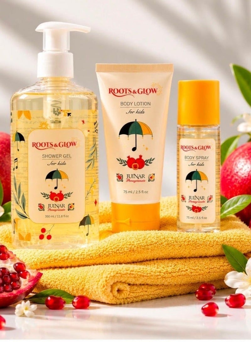 Roots & Glow Kids Back-to-School Body-Care Essentials | Body Wash, Lotion & Mist for Children | Paraben Free | Gentle on Skin | Playful Fresh Fragrance - Image 3