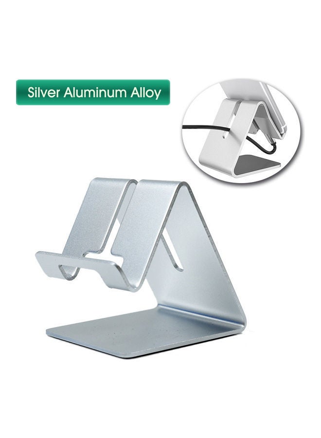 NIBEMINENT Aluminum Alloy Cell Phone Stand Desk Silver  - Image 2