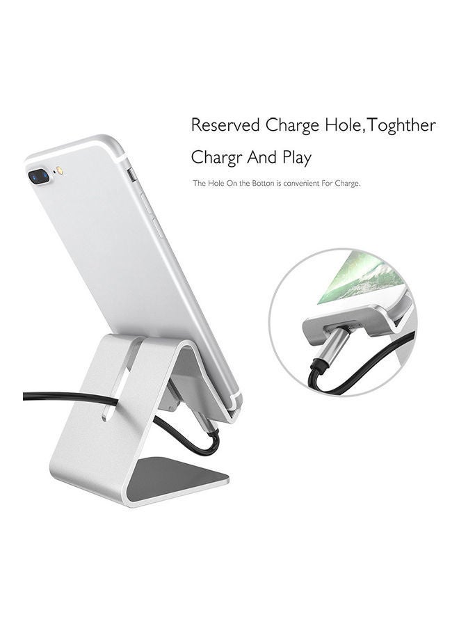 NIBEMINENT Aluminum Alloy Cell Phone Stand Desk Silver  - Image 5