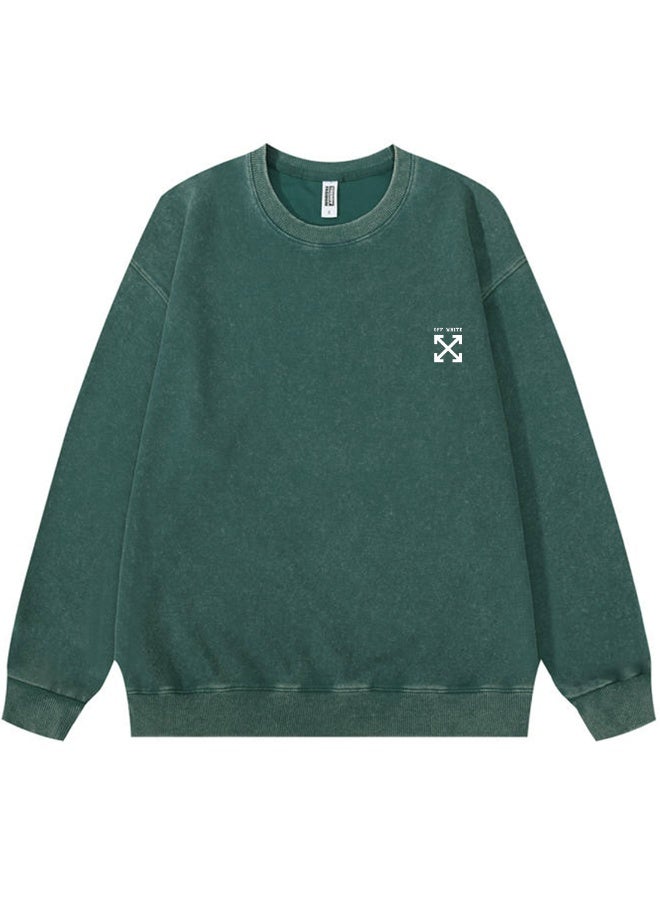 أوف-وايت OFF-WHITE Men's and women's long-sleeved sweater with loose off-shoulder round neck - Image 3