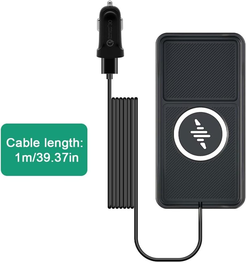 إليفانت بوت وسادة شحن لاسلكي للسيارة من ، قاعدة شحن لاسلكي USB، شاحن هاتف لاسلكي مع إضاءة RGB، شحن سريع بقدرة 15 واط، متوافق مع الهواتف وسماعات الأذن العامة، USB سهل الاستخدام - Image 4