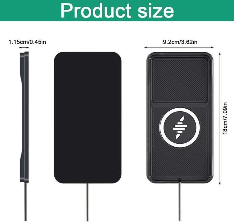 إليفانت بوت وسادة شحن لاسلكي للسيارة من ، قاعدة شحن لاسلكي USB، شاحن هاتف لاسلكي مع إضاءة RGB، شحن سريع بقدرة 15 واط، متوافق مع الهواتف وسماعات الأذن العامة، USB سهل الاستخدام - Image 2