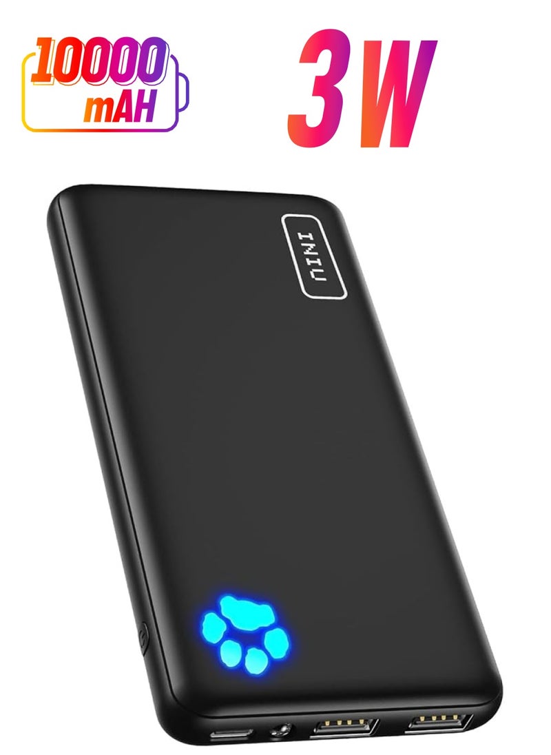 INIU - INIU Power Bank, USB C in&out Slimmest 10000mAh Portable Charger, Triple 3A High-Speed Charge External Battery Pack, Flashlight Phone Charger for iPhone 16 15 14 13 12 11 X Samsung S22 S21 Google iPad - Image 1