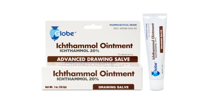 Globe Ichthammol Ointment 20% (Drawing Salve) 1 OZ - Soothing Skin Relief, Treatment of Eczema, Acne, Boils, Splinters, Bee Stings - Maximum Strength - Image 1