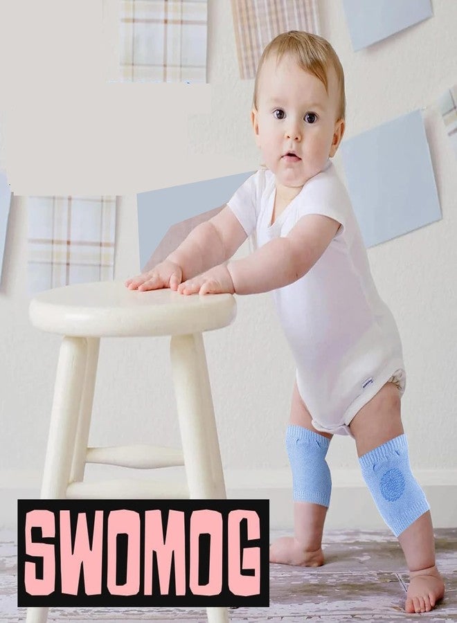 SWOMOG Set of 3 Pairs Baby Knee Pads for Crawling, Anti-Slip/Padded Stretchable Elastic Cotton Soft Breathable Comfortable Knee Cap/Elbow Safety Protector (Multi Color) - Image 4