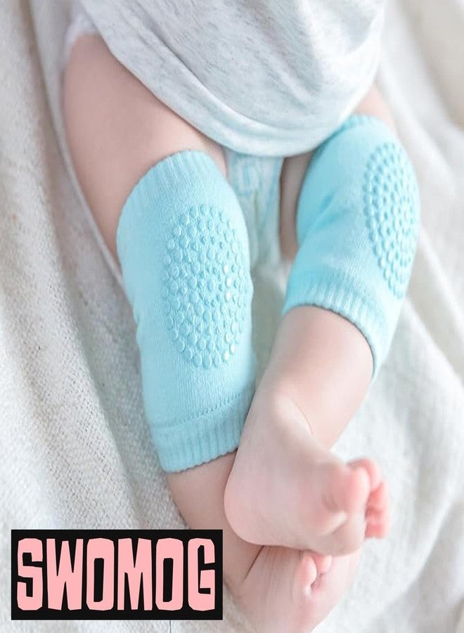 SWOMOG Set of 3 Pairs Baby Knee Pads for Crawling, Anti-Slip/Padded Stretchable Elastic Cotton Soft Breathable Comfortable Knee Cap/Elbow Safety Protector (Multi Color) - Image 5