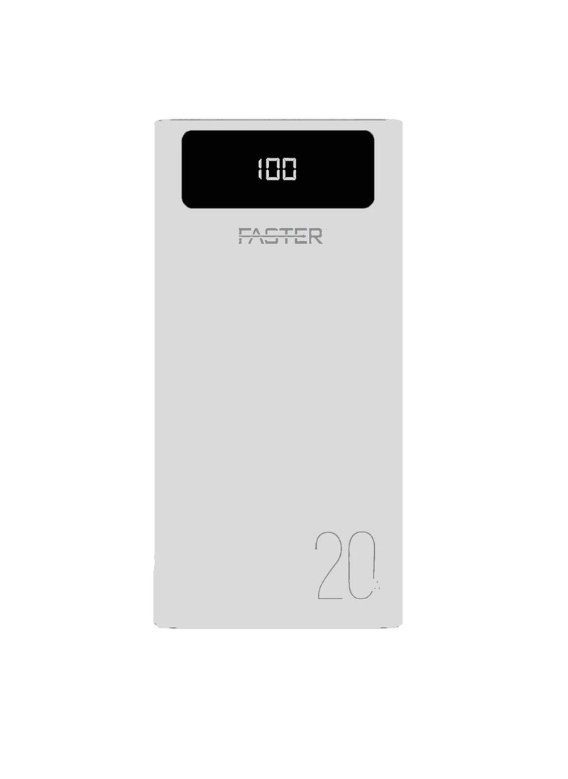 فاستر باور بانك فاستر S20 PD-20W Quick Charge 3.0 بقدرة 20000 مللي أمبير في الساعة مع شاشة رقمية  - Image 2
