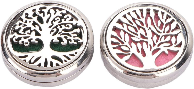 كلاراكو قطعتان من بروش موزع الزيوت العطرية العطرية المصنوع من الفولاذ المقاوم للصدأ خفيف الوزن ومجوف على شكل شجرة قابل للغسل وموزع عطر للنساء والفتيات - Image 1