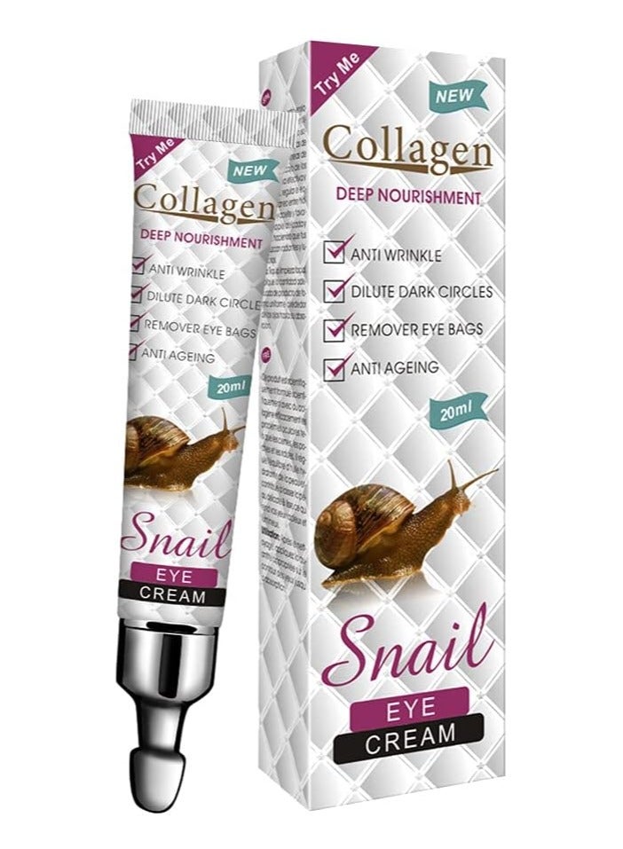 SNAIL Collagen Snail Eye Cream Anti Anti-aging Remover Dark Circles Fine Lines Eye Bag Against Aging Deep Moisturizing Eye Cream Care 20ml - Image 1