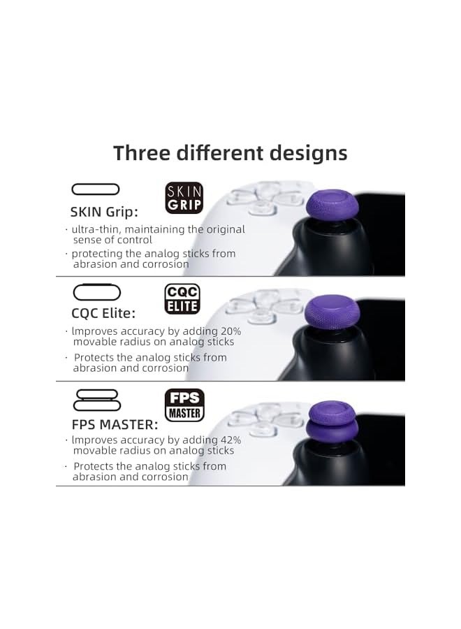 بروماس مجموعة قبضة الإبهام CQC وFPS، غطاء عصا التحكم، غطاء عصا تناظري للبوابة - أسود، 3 أزواج (6 قطع) - Image 2