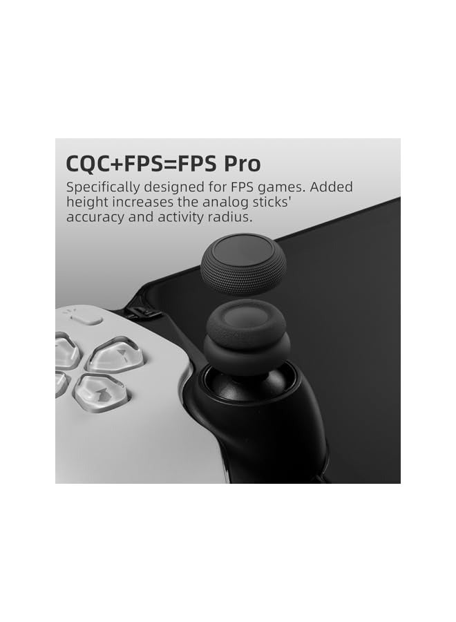 بروماس مجموعة قبضة الإبهام CQC وFPS، غطاء عصا التحكم، غطاء عصا تناظري للبوابة - أسود، 3 أزواج (6 قطع) - Image 4