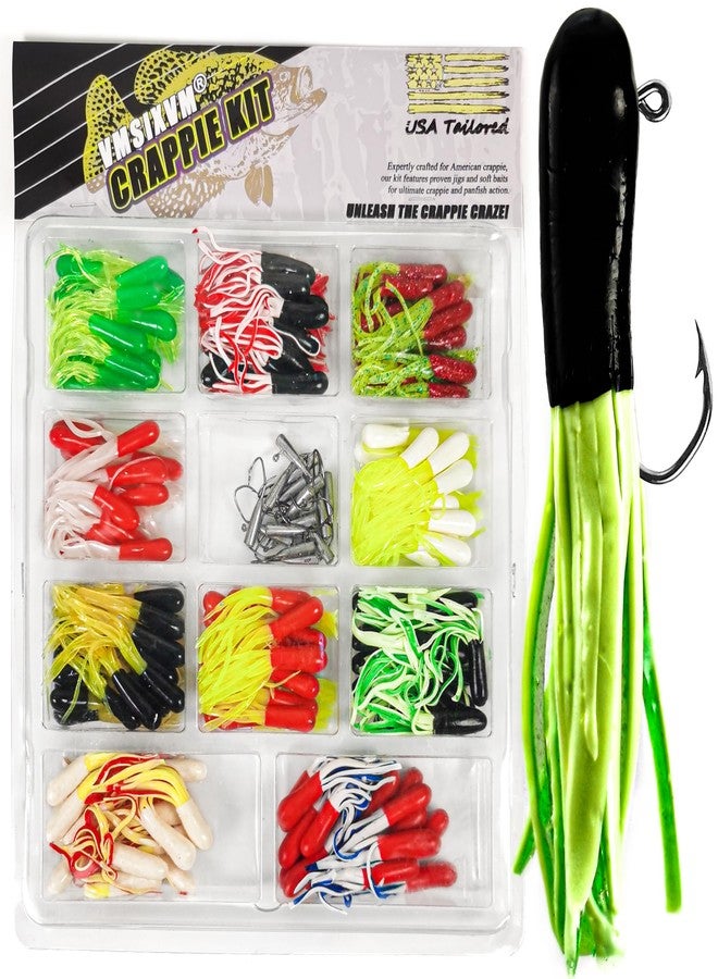 VMSIXVM Tube Lures Crappie Lures Tube Jig Heads Tube Bait Kit, Tube Worm Hooks Crappie Jig Soft Plastic Tube Bait for Bass, Crappie, Panfish, Trout, Tube Rigs Tube Swimbait for Freshwater Saltwater - Image 1