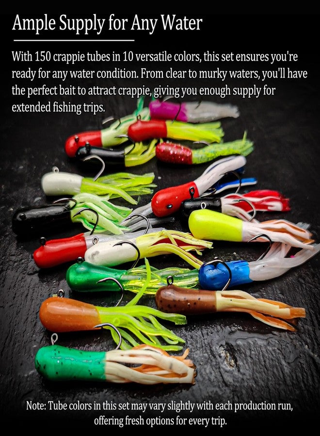 VMSIXVM Tube Lures Crappie Lures Tube Jig Heads Tube Bait Kit, Tube Worm Hooks Crappie Jig Soft Plastic Tube Bait for Bass, Crappie, Panfish, Trout, Tube Rigs Tube Swimbait for Freshwater Saltwater - Image 4