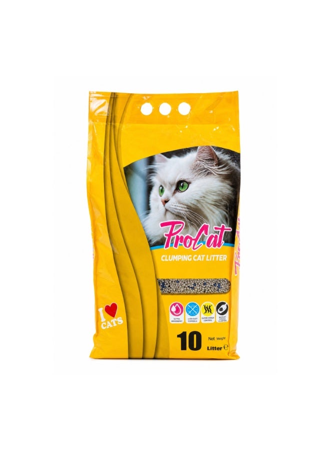ProCat Premium Clumping Cat Litter Lemon Scented, 10 Liter Bag - Ultra Absorbent Bentonite Clay, 99% Dust-Free, Instant Strong Clumping & Superior Odor Block