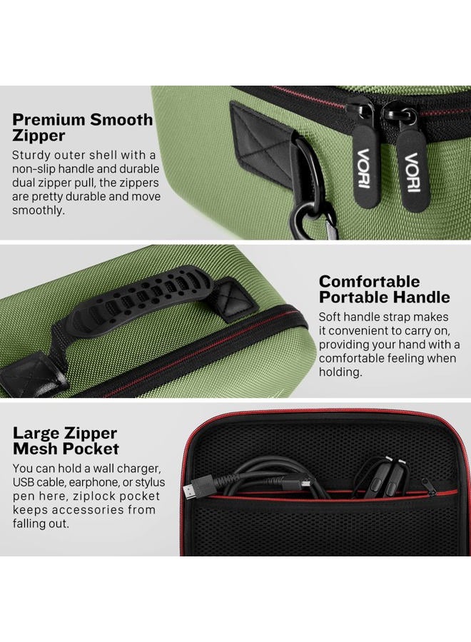 VORI Carrying Case for Nintendo Switch, Travel Storage Hard Shell Protective Portable Carry Bag with Shoulder Strap for Nintendo Switch Console & Accessories, Pro Controller, Green - Image 3