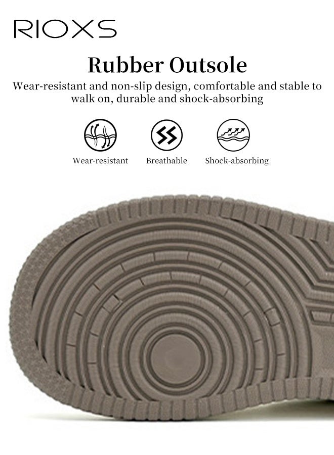 ريوكس أحذية رياضية نسائية غير رسمية، أحذية رياضية أنيقة برباط للسيدات، أحذية رياضية مريحة ومانعة للانزلاق، أحذية تنس كلاسيكية منخفضة، أحذية رياضية خفيفة الوزن للمشي/الجري/الصالة الرياضية، أحذية رياضية بيضاء بنعل سميك - Image 4