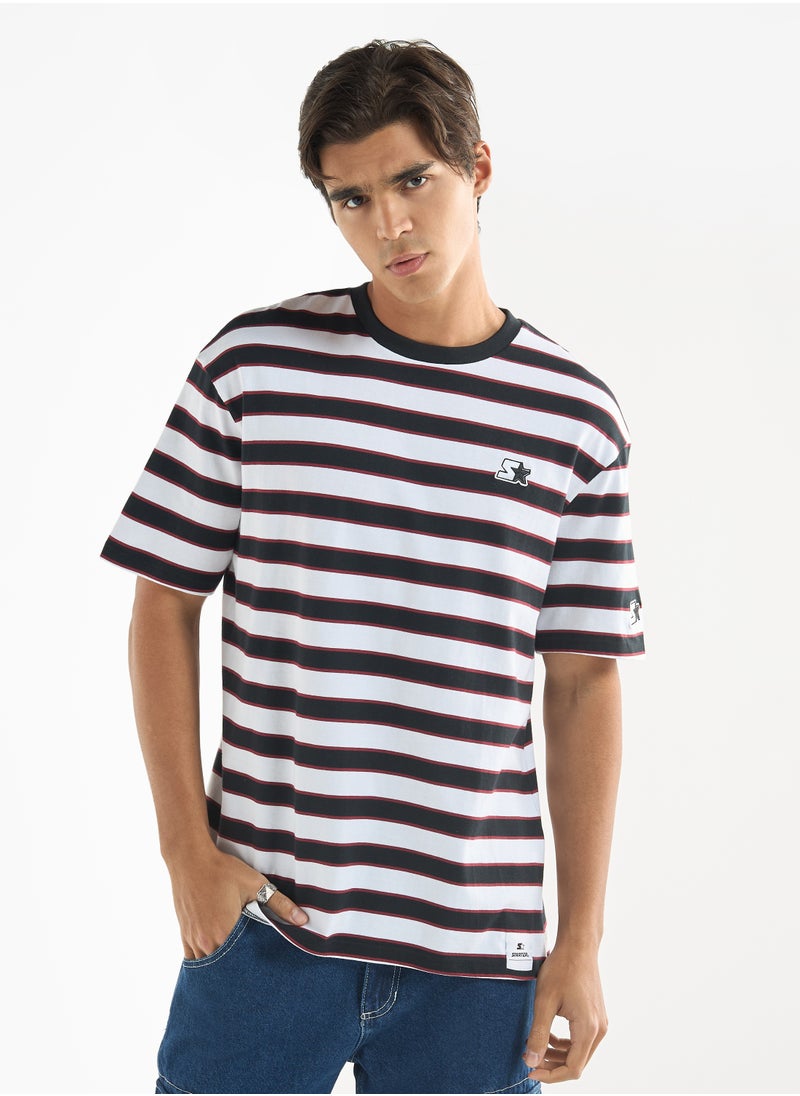 STARTER Starter Striped Crew Neck T-shirt with Short Sleeves  - Image 1