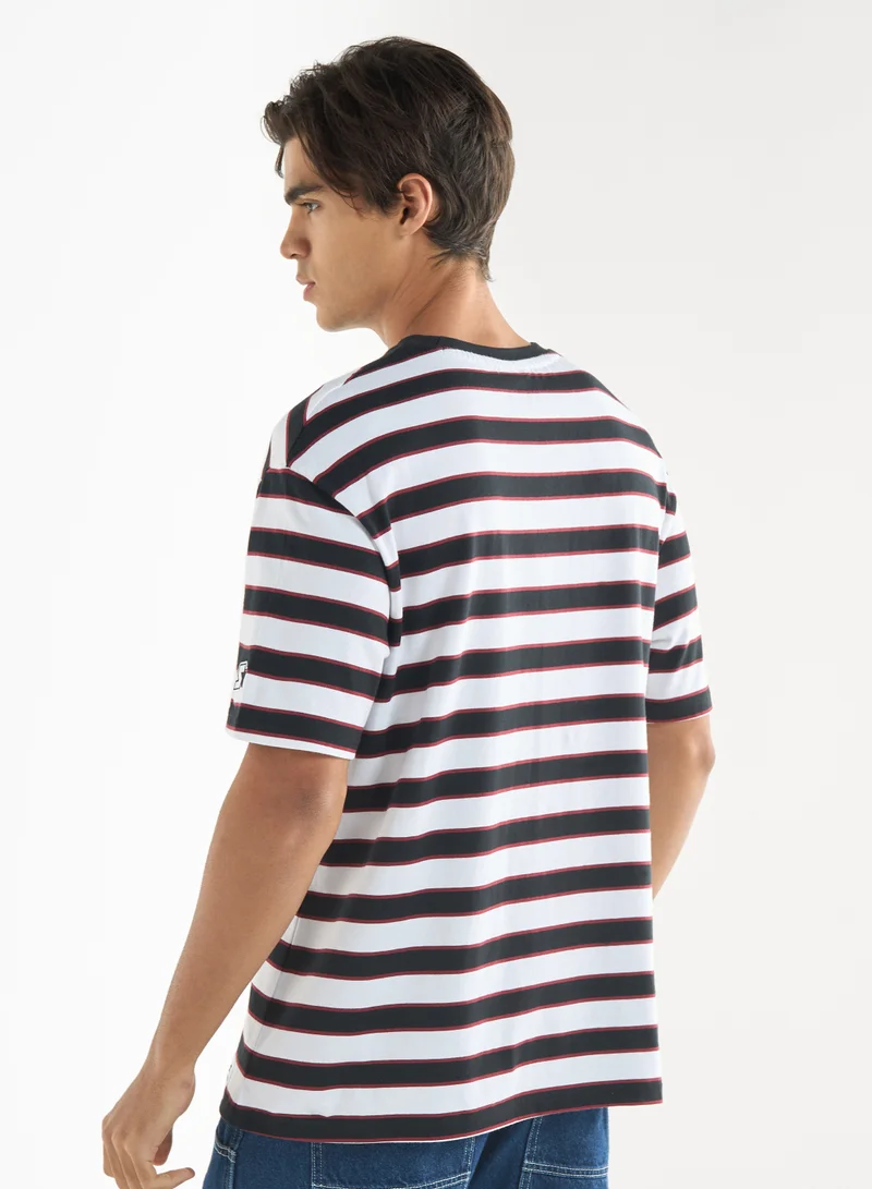 STARTER Starter Striped Crew Neck T-shirt with Short Sleeves