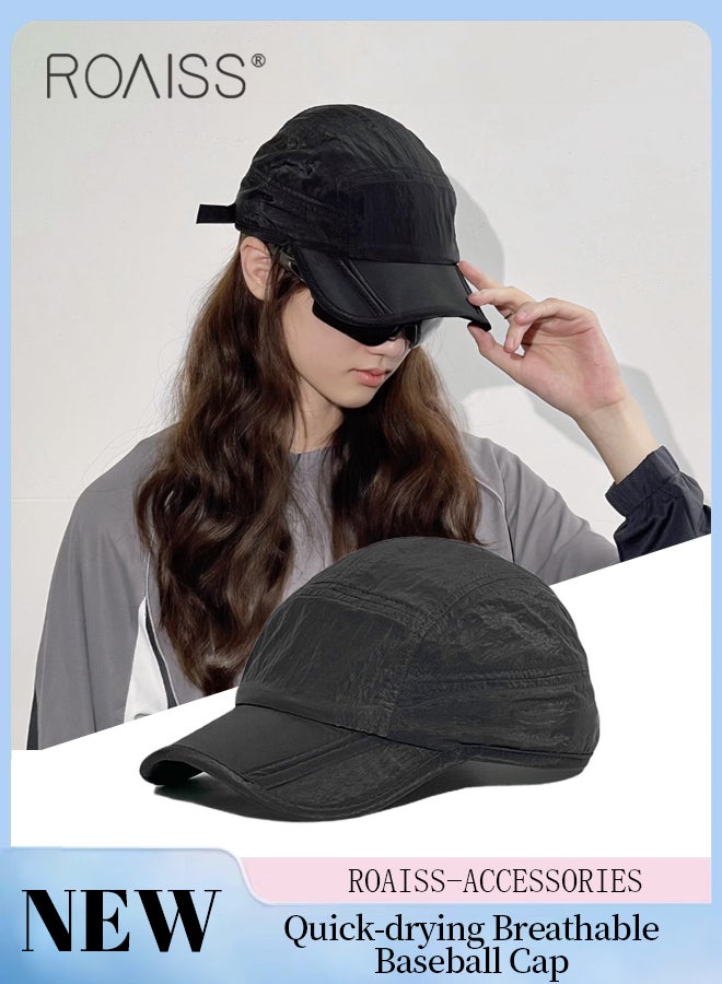 roaiss Summer Waterproof Outdoor Quick-drying Cap for Men and Women, Lightweight Foldable Hat, Travel Sun-proof Breathable Sun Hat for Running, Camping, Cycling, Adjustable Size - Image 1
