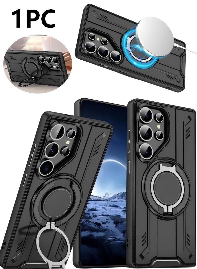 Samsung Galaxy S24 Ultra cover with Full Camera Lens Protection, Soft TPU Anti-Scratch Shockproof Phone Case with Wireless Charging for Samsung Galaxy S24 Ultra 5G, Black - Image 1