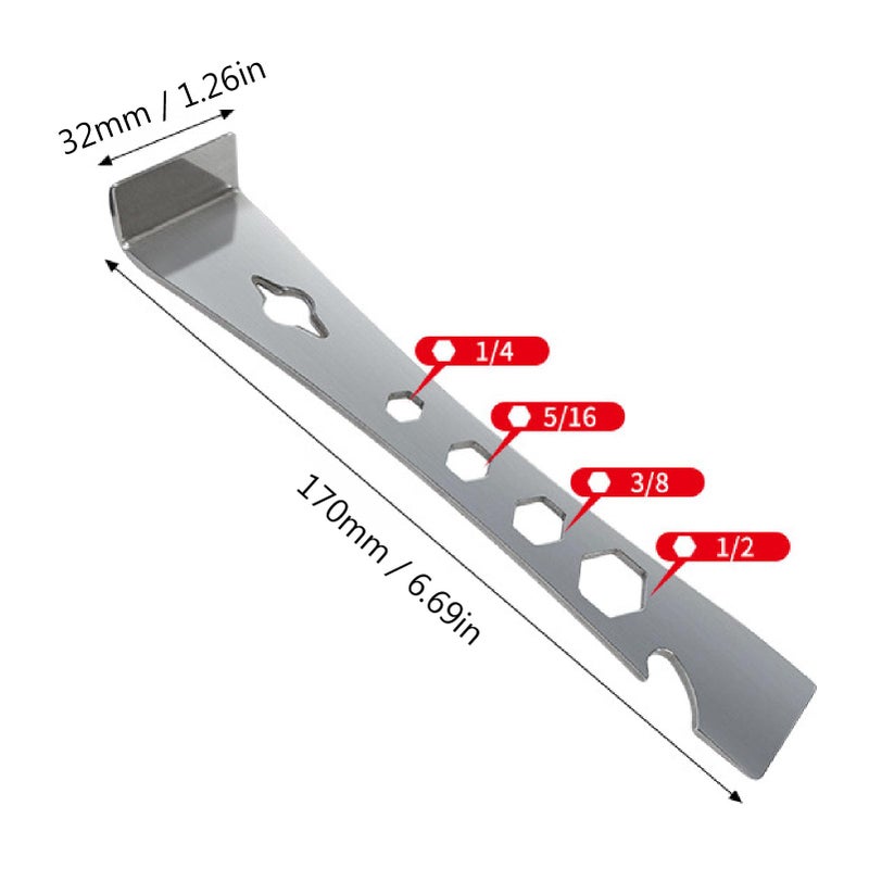 Multifunctional Pry Bar Scraper Tool 4 Sizes 1 4 5 16 3 8 1 2 Inch 3Cr13 Stainless Steel - Image 5