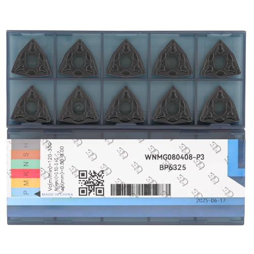 CDBP CNC Carbide Inserts WNMG432 Wnmg 080408 for Metal Cutting Steel, Semi-Finishing chipbreaker for Turning Cutter, 10 PCS. - Image 1