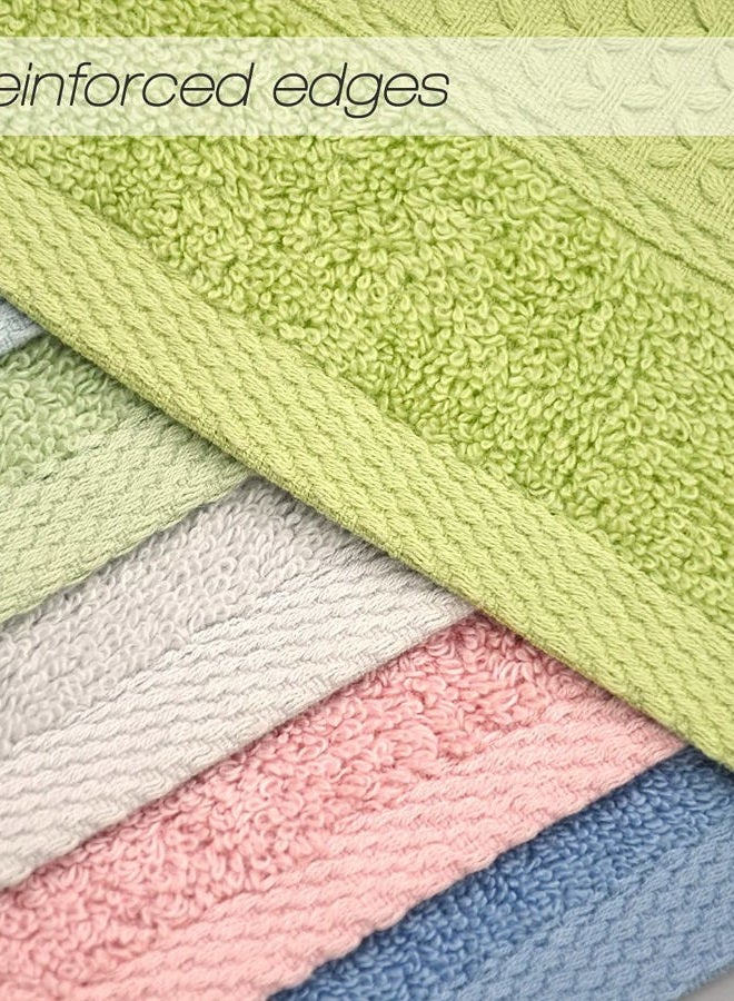 Cleanbear Hand Towel Face Towel Set,100% Cotton, Assorted Colors Hand Towels, Size 29" x 13", 6-Pack 6 Colors - Image 5