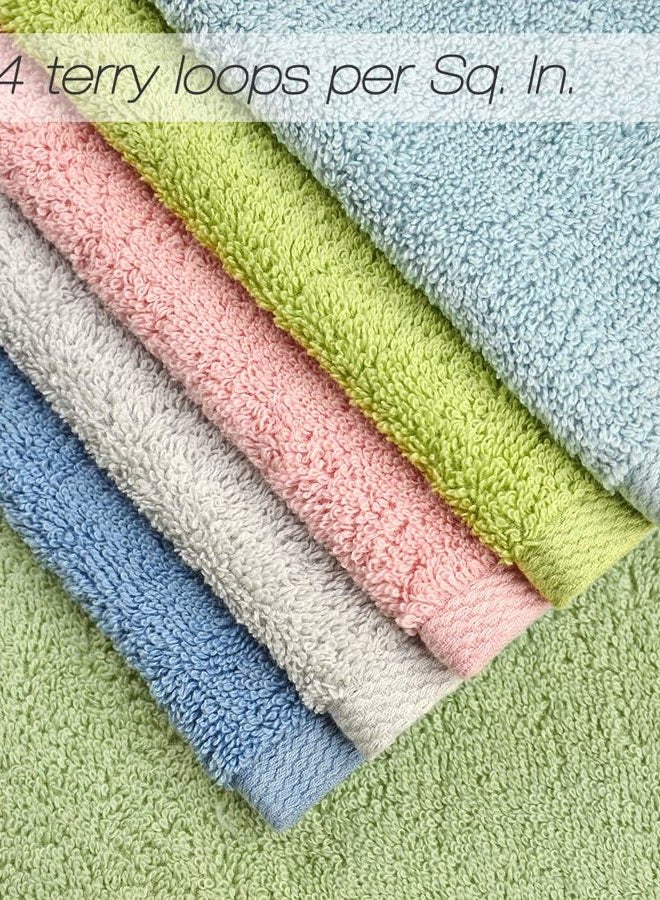 Cleanbear Hand Towel Face Towel Set,100% Cotton, Assorted Colors Hand Towels, Size 29" x 13", 6-Pack 6 Colors - Image 4