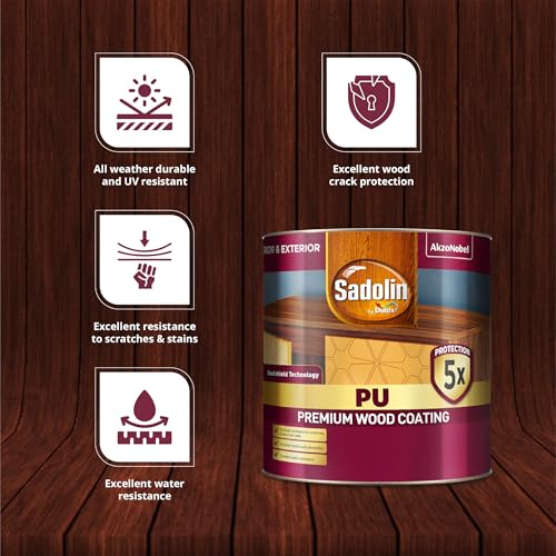 Dulux Sadolin by Dulux | 2KPU Premium PU Wood Polish | Gloss White Finish for All Kinds of Wood, Suitable for Interior and Exterior Applications, 1 litres - Image 2