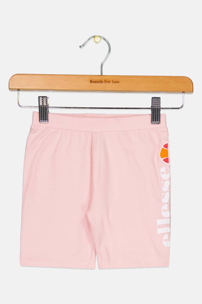 Ellesse Kids Girl Brand Logo Cycling Shorts, Pink - Image 1