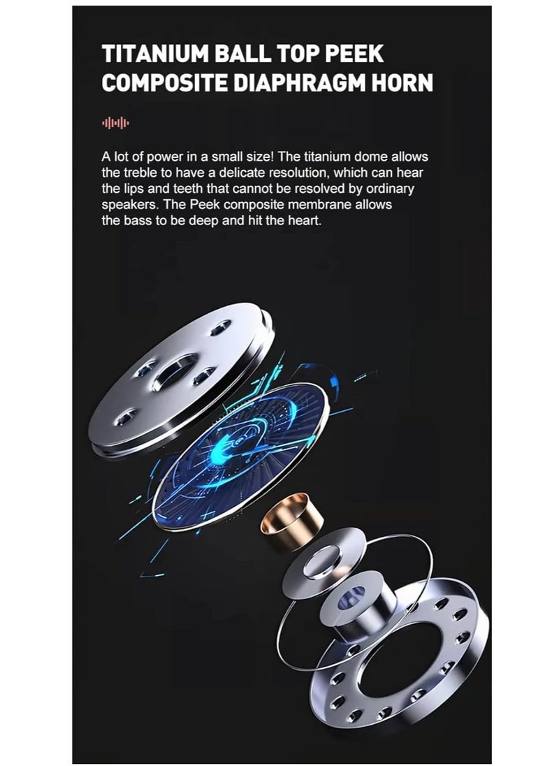 Generic - TWS Wireless Bluetooth Earphones, Transparent Design with Digital Display to Know the Charging Level, High Definition Stereo Gaming Headphones with Built-in Mic, with Touch Control Technology for the Earphone - Blue - Image 1
