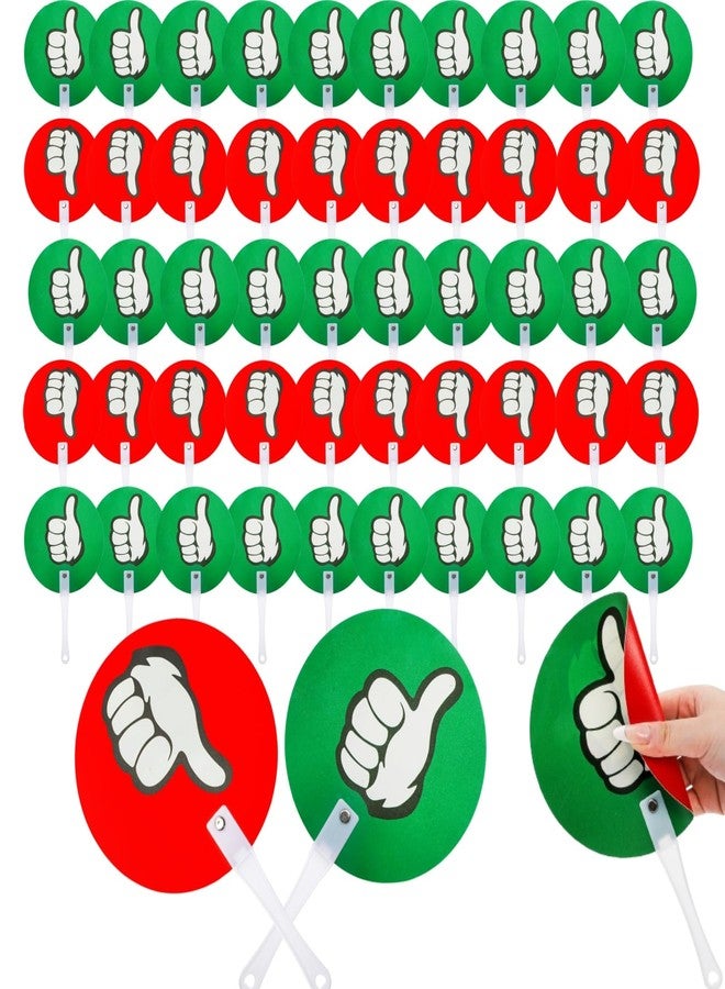 ELFULLY 50 Pack Thumbs Up Thumbs Down Paddles, Classroom Voting Paddles, Yes or No Plastic Sign, True False Signs for Teacher Student Interaction, Teacher Supplies for Classroom Events School - Image 1