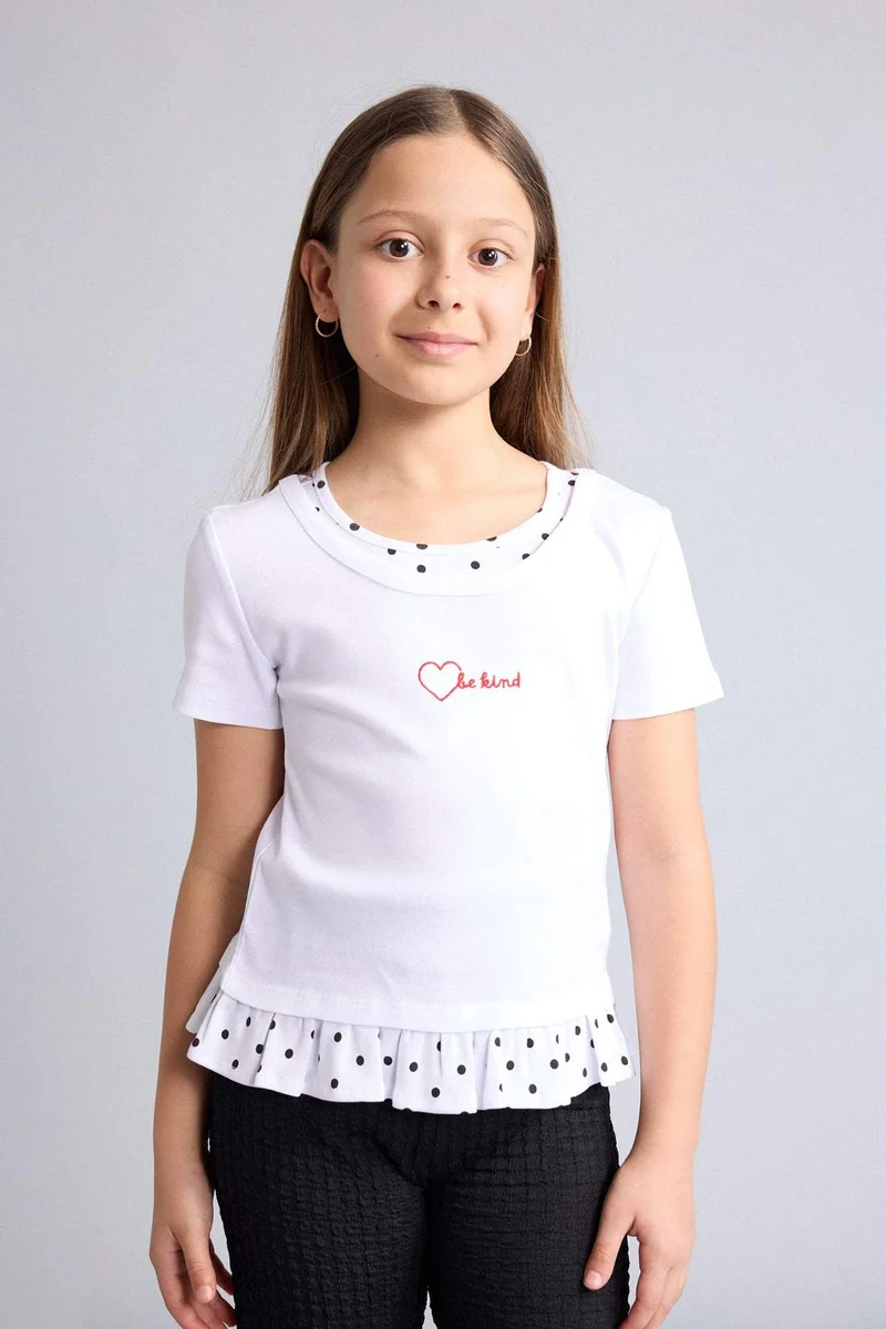 ديفاكتو Polka Dot Short Sleeve T-Shirt