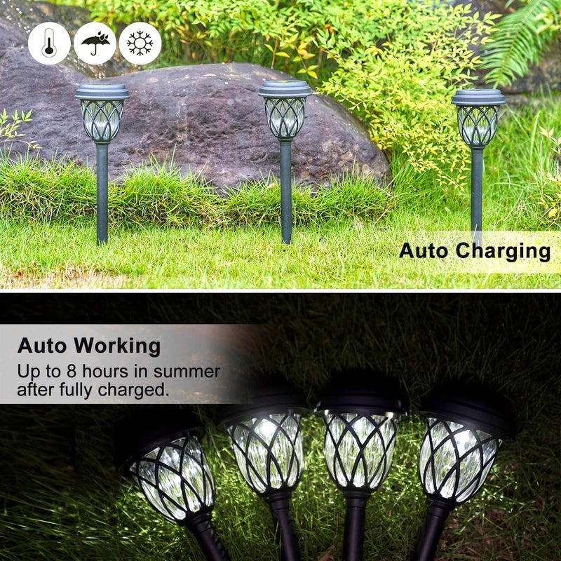 EXCMARK 10 Pack Solar Lights Outdoor Garden Pathway Solar Powered Yard Lights for Walkway Sidewalk Driveway. - Image 4