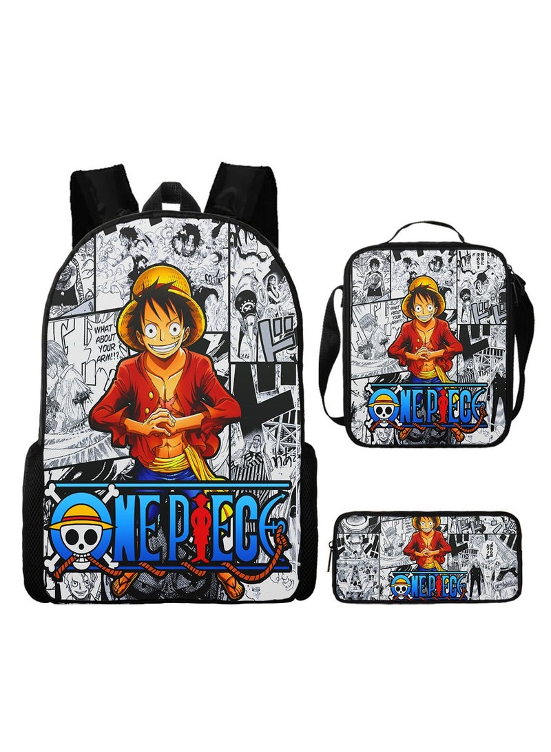 New Cartoon Animation Backpack For Primary And Secondary School Students Three-Piece Set 29*16*42cm