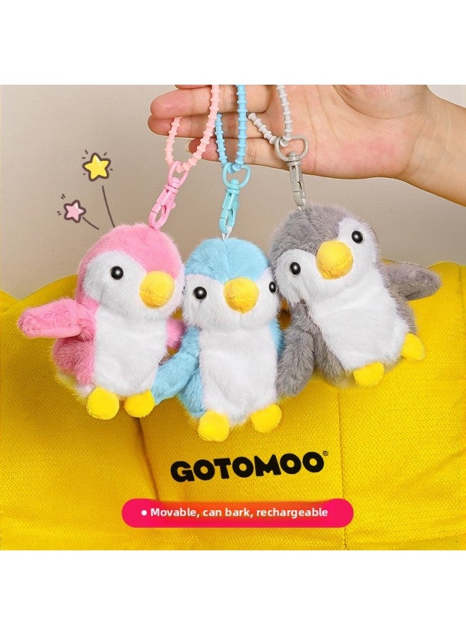 دمية البطريق الكهربائية المحاكاة للأطفال، حقيبة مدرسية من القطيفة، سلسلة مفاتيح ستُسمى هدية الاهتزاز بالأجنحة - اللون: بطريق كهربائي-رمادي 【إصدار قابل لإعادة الشحن】 - Image 2