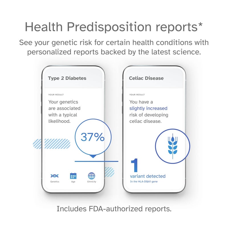 23andMe خدمة 23andMe الصحية فقط - اختبار الحمض النووي مع تقارير جينية شخصية - الاستعدادات الصحية، حالة الحامل وتقارير العافية (قبل الشراء، راجع معلومات الاختبار المهمة أدناه) - Image 3
