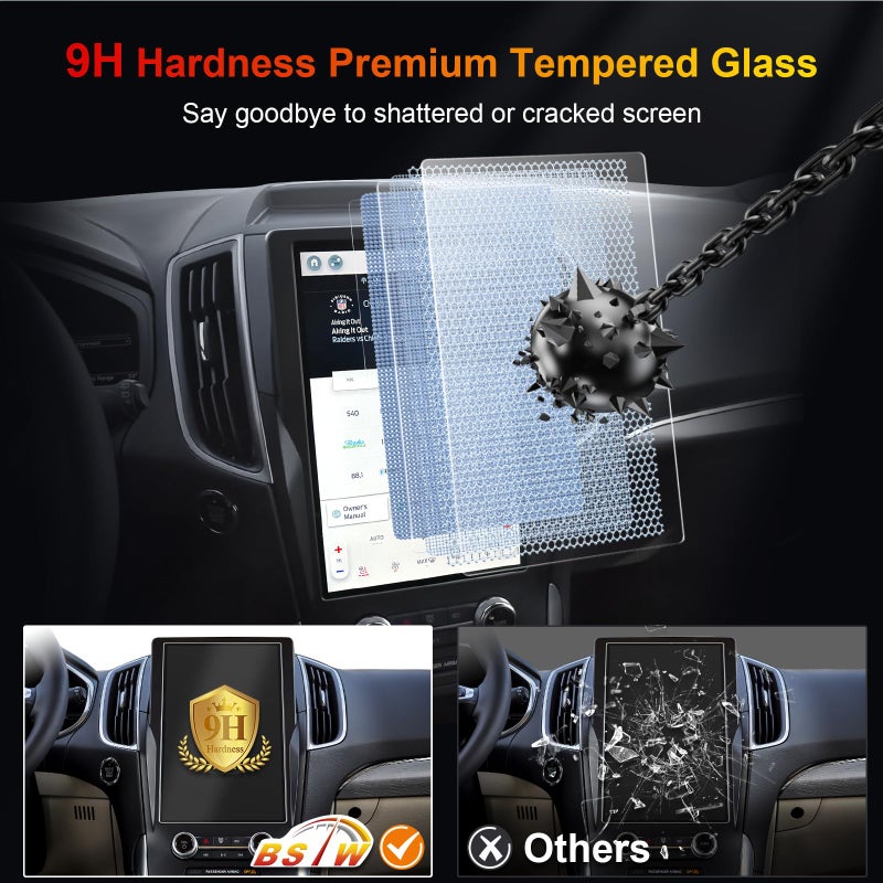 BSTW for 2024 Ford Edge Screen Protector for 2021-2024 Edge SE/SEL/ST/ST-Line/Titanium SYNC 4A 12-In Touchscreen 2024 Edge Accessories Anti-Fingerprint & Glare Tempered Glass Film (Edge 12-In Matte) - Image 4