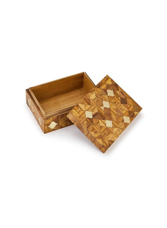 Fabindia Brown Soha Wooden Inlay Utility Box - Image 5