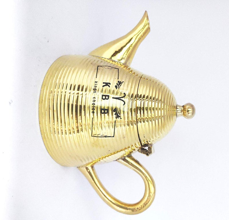 KBB طقم شاي من النحاس الأصفر 100% مع بطانة صاروخية (2 كوب، 1 غلاية) / ديكور المنزل / هدية 2021 (125 مل + 125 مل، 250 مل) - Image 2
