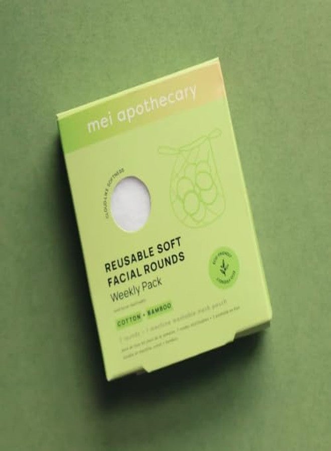 Mei Apothecary Soft Reusable Makeup Remover Pads Weekly Pack - 7 Pack Bamboo Cotton Rounds, Washable & Eco-Friendly, Zero Waste for All Skin Types - Image 3
