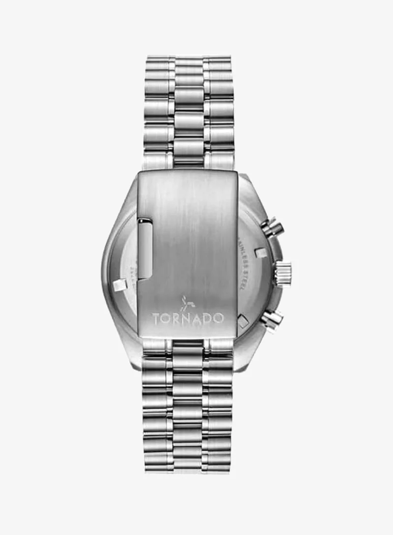 Tornado  Men's  solid stainless steel with brushed outer links and polished center links. Chronograph Watch T22103-SBSN - 42mm mm for Men | Best Price UAE